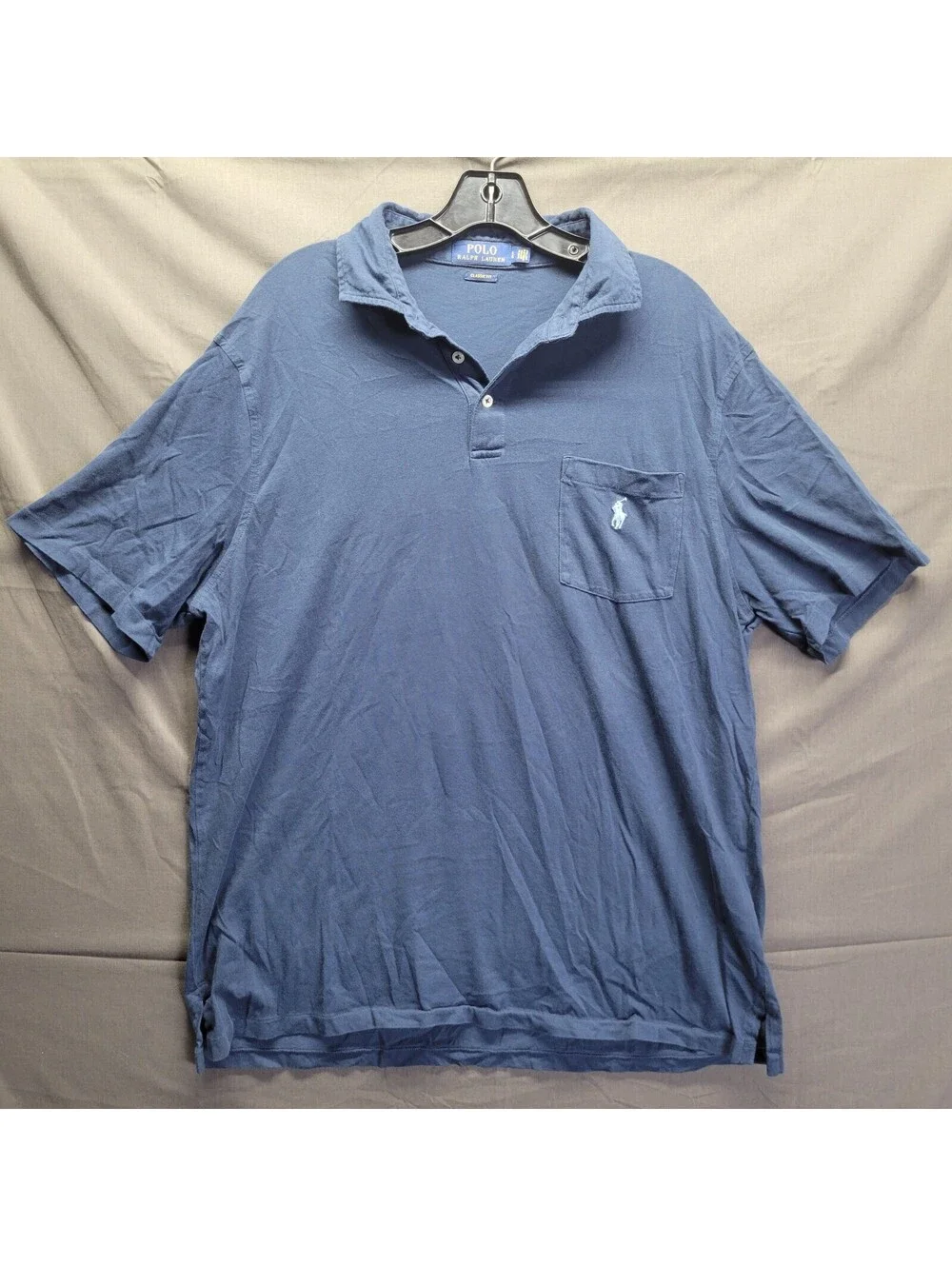 1980s-look Blue Ralph Lauren Polo Classic Fit Shirt w/ Pocket L